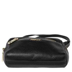 Pre Owned حقيبة كاميرا دي كي أن واي جيب أمامي جلد محبب أسود