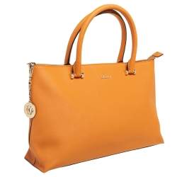 Dkny Tan Saffiano Leather Bryant Park Zip Tote