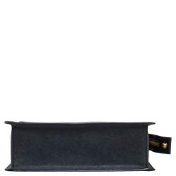 Pre Owned حقيبة كتف دي كي أن واي سحاب برينت بارك جلد أسود