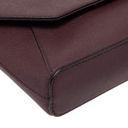 Pre Owned DKNY Burgundy Leather Bryant Park Envelope Shoulder Bag