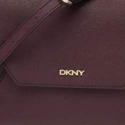 Pre Owned DKNY Burgundy Leather Bryant Park Envelope Shoulder Bag