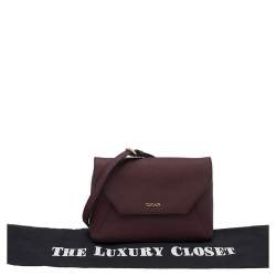 Pre Owned DKNY Burgundy Leather Bryant Park Envelope Shoulder Bag