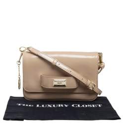 مملوكة مسبقًا DKNY Beige Leather Flap Shoulder Bag