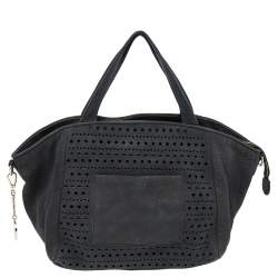 Dkny Black Leather Zip Tote