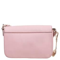 Pre Owned Dkny Pink Leather Flap Shoulder Bag