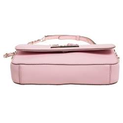 Pre Owned Dkny Pink Leather Flap Shoulder Bag