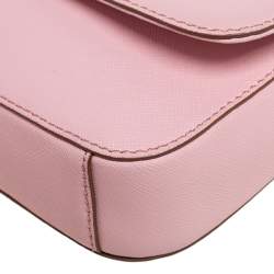 Pre Owned Dkny Pink Leather Flap Shoulder Bag