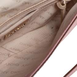 Pre Owned Dkny Pink Leather Flap Shoulder Bag
