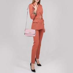 Pre Owned Dkny Pink Leather Flap Shoulder Bag