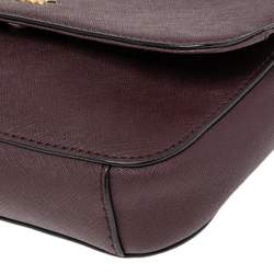 DKNY Burgundy Leather Bryant Park Flap Shoulder Bag