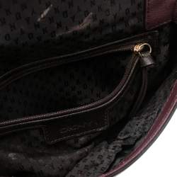DKNY Burgundy Leather Bryant Park Flap Shoulder Bag