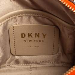 Pre Owned Dkny Orange Saffiano Leather Mini Steffy Dome Satchel