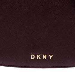 Pre Owned Dkny Burgundy Leather Flap Saddle Chain Shoulder Bag