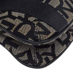 Pre Owned حقيبة كتف دي كيه إن واي جلد نقشة السحلية وكانفاس بالشعار بيج/بني 