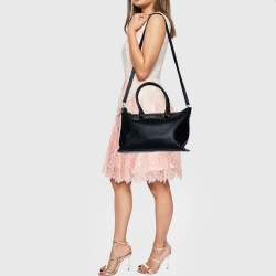 DKNY Black Saffiano Leather Bryant Park Zip Tote