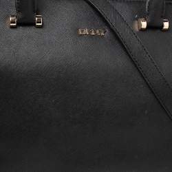 DKNY Black Saffiano Leather Bryant Park Zip Tote