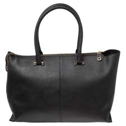 DKNY Black Saffiano Leather Bryant Park Zip Tote