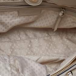 Pre Owned DKNY Off White Saffiano Leather Double Zip Tote