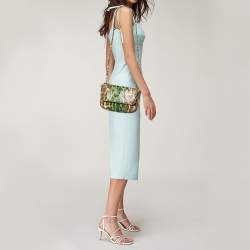 Pre Owned حقيبة كتف دي كيه إن واي جلد نقشة الثعبان متعدد الألوان 