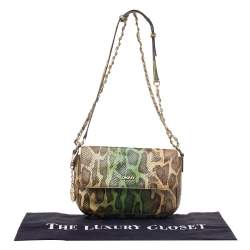 Pre Owned حقيبة كتف دي كيه إن واي جلد نقشة الثعبان متعدد الألوان 