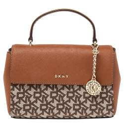 DKNY Beige Dun Leather Shoulder Bag 
