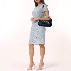 Pre Owned حقيبة كتف دي كي أن واي سلسلة مستديرة جلد مبطن