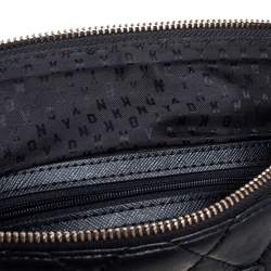 Pre Owned حقيبة كتف دي كي أن واي سلسلة مستديرة جلد مبطن