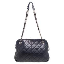 Pre Owned حقيبة كتف دي كي أن واي سلسلة مستديرة جلد مبطن