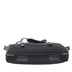 Pre Owned DKNY Black Signature Canvas And Leather Laptop Bag