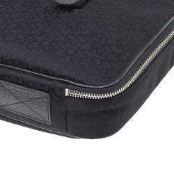 Pre Owned DKNY Black Signature Canvas And Leather Laptop Bag