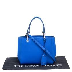 Pre Owned DKNY Blue Saffiano Leather Bryant Park Tote