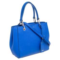 Pre Owned DKNY Blue Saffiano Leather Bryant Park Tote