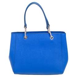Pre Owned DKNY Blue Saffiano Leather Bryant Park Tote