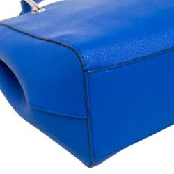 Pre Owned DKNY Blue Saffiano Leather Bryant Park Tote