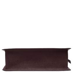 Pre Owned DKNY Burgundy Leather Large Bryant Top Zip Tote