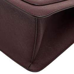 Pre Owned DKNY Burgundy Leather Large Bryant Top Zip Tote