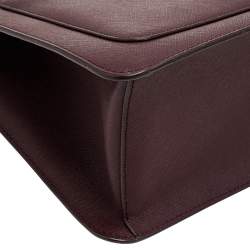 Pre Owned DKNY Burgundy Leather Large Bryant Top Zip Tote