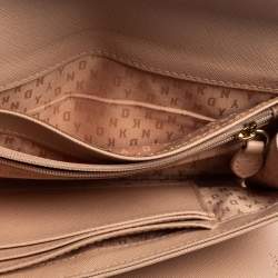 Dkny Pink Saffiano Leather Envelope Flap Wallet