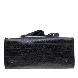 مملوكة مسبقًا DKNY Black Leather Scarf Tote