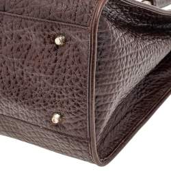 Pre Owned حقيبة يد توتس دي كيه إن واي جلد مُحبب بني