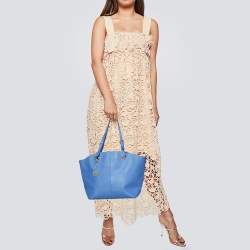 Pre Owned DKNY Blue Saffiano Leather Tote