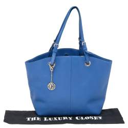 Pre Owned DKNY Blue Saffiano Leather Tote