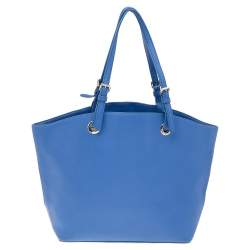 Pre Owned DKNY Blue Saffiano Leather Tote