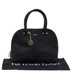 Pre Owned Dkny Black Leather Dome Satchel