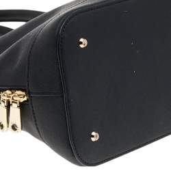 Pre Owned Dkny Black Leather Dome Satchel