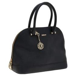 Pre Owned Dkny Black Leather Dome Satchel