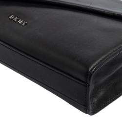 Pre Owned DKNY Black Leather Envelope Clutch