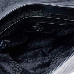 مملوكة مسبقًا DKNY Metallic Dark Grey Lizard Embossed Leather Crossbody Bag