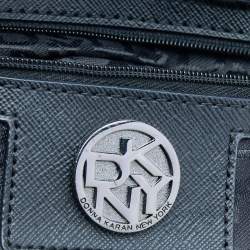 مملوكة مسبقًا DKNY Metallic Dark Grey Lizard Embossed Leather Crossbody Bag