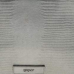 مملوكة مسبقًا DKNY Metallic Dark Grey Lizard Embossed Leather Crossbody Bag